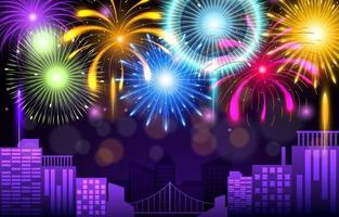 Celebration Of Firework Background vector