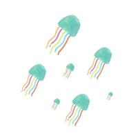 isolated cartoon jellyfish vector illustration. cute swimming jelly fish clip art for greeting card, anniversary, web banners, social and print media