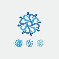 Water wave icon vector abstract mandala