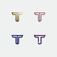 letra t, t logo vector fuente alfabeto diseño e icono t