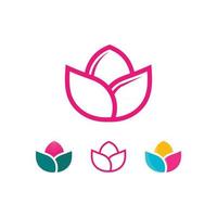 conjunto de flores vector logo y diseño para diseño de negocios icono de jardín naturaleza y belleza flor