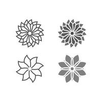 flower set vector logo and design for business design garden icon nature and beauty blossom