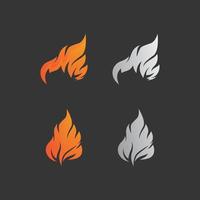 fuego logo e icono, elemento llameante caliente vector llama ilustración diseño energía, cálido, advertencia, signo de cocina, logo, icono, luz, potencia calor