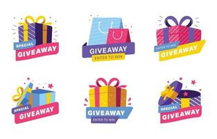 Colorful Giveaway Sticker Set vector