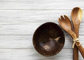 Wooden cutlery kitchen ware photo