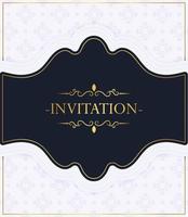 elegant blue pattern style invitation vector