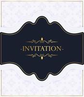 elegant blue pattern style invitation vector