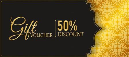 Luxury gold gift voucher template vector