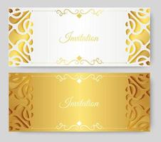 Gold invitation background style ornamental pattern vector