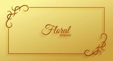 Gold Ornamental floral frame decorative design poster
