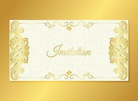 Gold invitation background style ornamental pattern vector