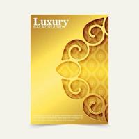 gold vintage style cover with elegant pattern vector