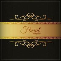 Floral background golden banner design vector