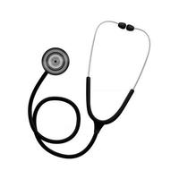 black medical stethoscope vector