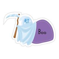 Boo halloween sticker vector