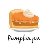 Pumpkin pie illustration vector