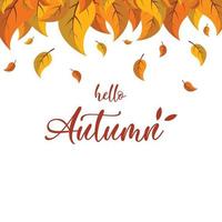 Hello Autumn logo background vector