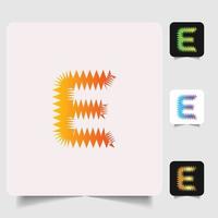 E letter logo professional abstract gradient design vector