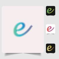 E letter logo professional abstract gradient design vector