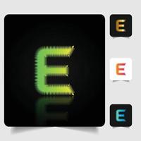 E letter logo professional abstract gradient design vector