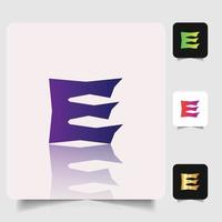 E letter logo professional abstract gradient design vector