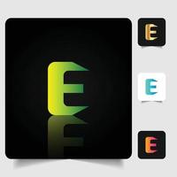 E letter logo professional abstract gradient design vector