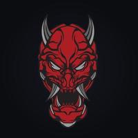 Ilustración de vector de logotipo de mascota enojado de Satanás