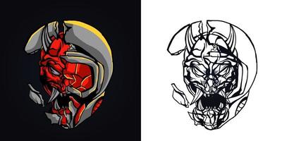 satan rock mascot logo vector illustration