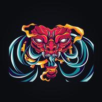 Ilustración de vector de logotipo de mascota de luz de Satanás