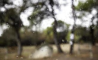 Glass raindrops detail photo