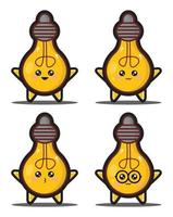 Sweet cartoon yellow lamp kawaii design premium vector