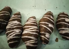 Chocolate and cream buns photo