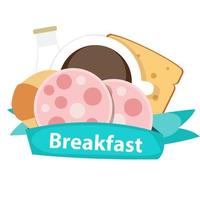 Best Breakfast Icon Background in Modern Flat Style Vector Illus