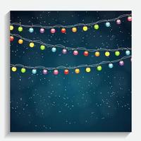 Merry Christmas and New Year Scene with Lights vector