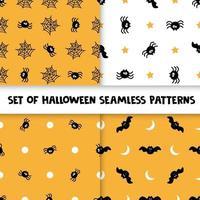 Set of cute Halloween patterns vector