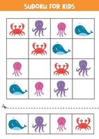 sudoku with cute sea animals