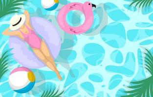 Summer Swimming Activity Background vector