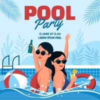 Swimming Pool Party in Summer vector