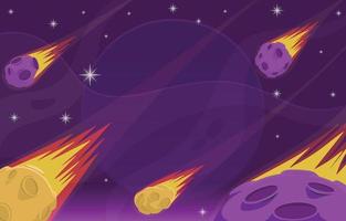 Meteor Shower on Space vector