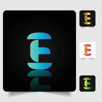 E letter logo professional abstract gradient design vector