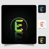 E letter logo professional abstract gradient design vector