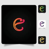 E letter logo professional abstract gradient design vector