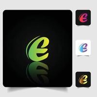 E letter logo professional abstract gradient design vector