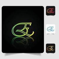 E letter logo professional abstract gradient design vector