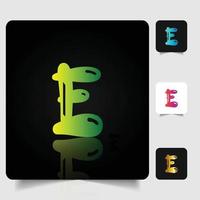 E letter logo professional abstract gradient design vector