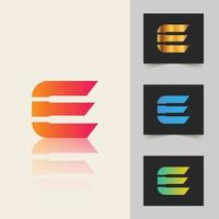 E letter logo professional abstract gradient design vector