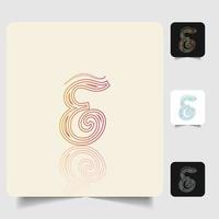 E letter logo professional abstract gradient design vector