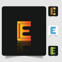 E letter logo professional abstract gradient design vector