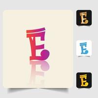 E letter logo professional abstract gradient design vector