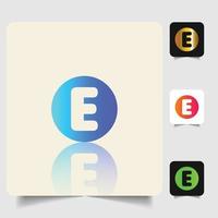 E letter logo professional abstract gradient design vector